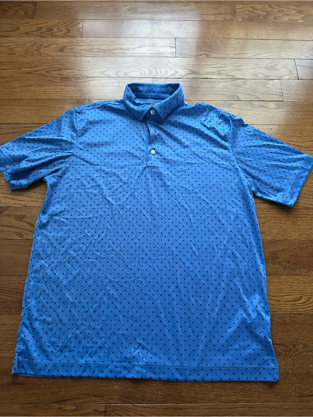 Greg Norman Collection Blue Polo Design Mens Medium Golf Performance Play Dry